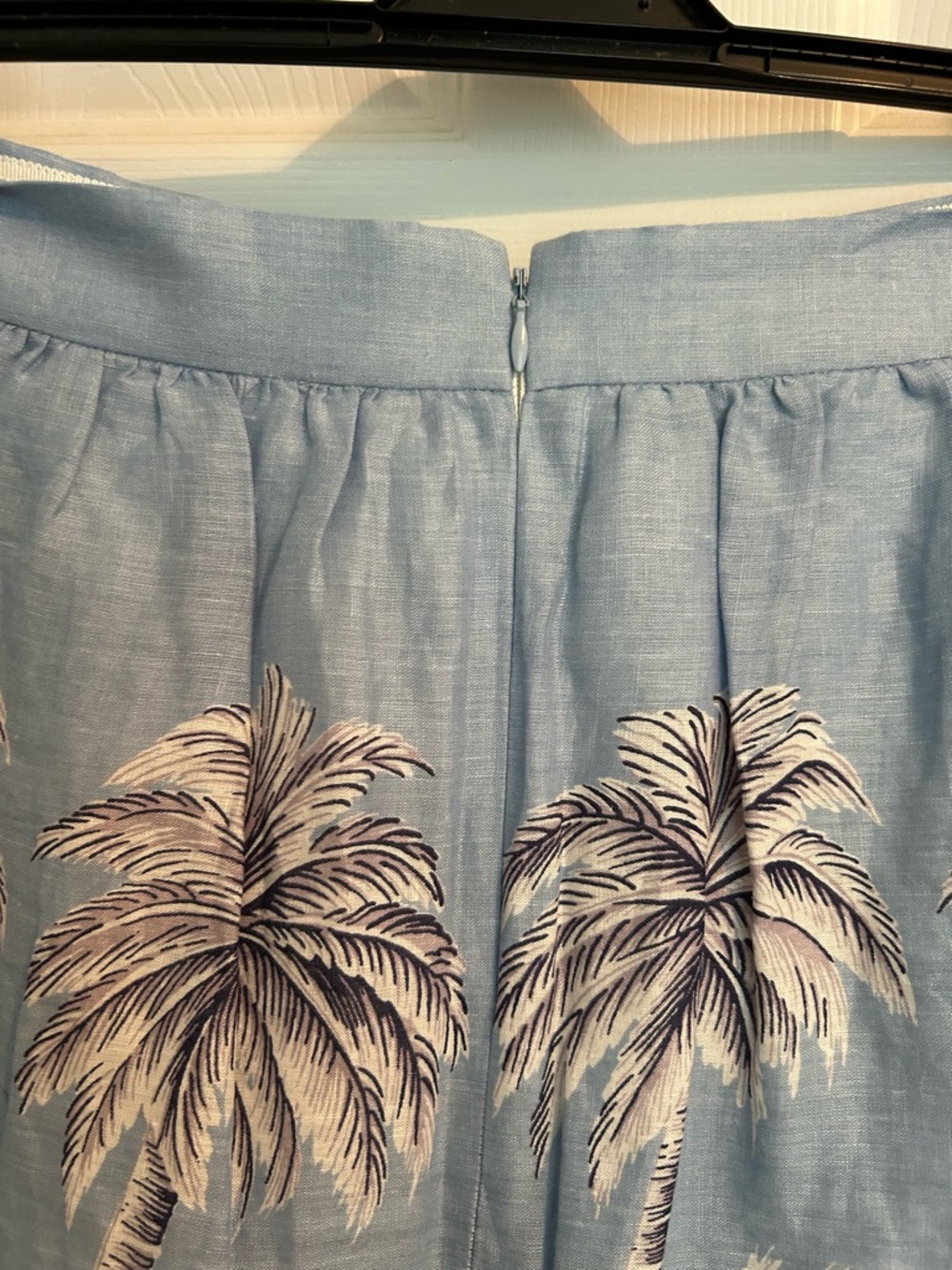 J. Crew Light Blue Linen Tropical Print Skirt - Picture 5 of 9